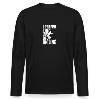 Slacklining Enthusiast Slackliner Lover Slackline - Men's Premium Organic Long Sleeve Shirt - black - Front - Nico (187cm)