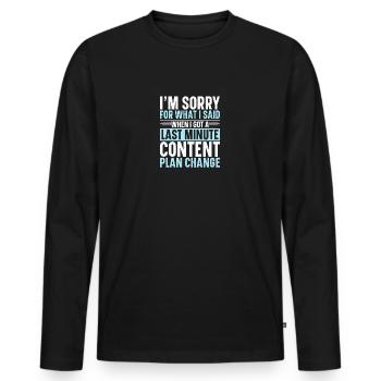 Social Media Platform Advertising Manager SMM - Men's Premium Organic Long Sleeve Shirt - black - Front - Nico (187cm)