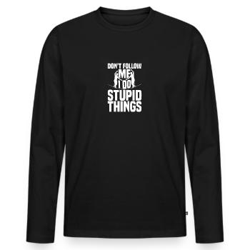 Slackliner Indoor Slacklining Lover Slackline - Men's Premium Organic Long Sleeve Shirt - black - Front - Nico (187cm)