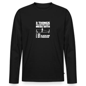 Accessoires de slackline pour les amateurs de slackliner - T-shirt manches longues Premium bio Homme - noir - Devant - Nico (187cm)