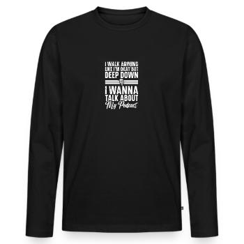 Podcaster Camera Podcaster Lighting Podcast - Men's Premium Organic Long Sleeve Shirt - black - Front - Nico (187cm)