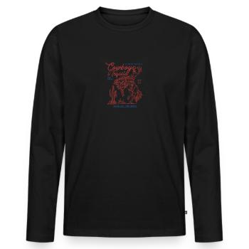 Cowboys And Tequila Outfit For Women Rodeo - Männer Premium Bio Langarmshirt - Schwarz - Vorne - Nico (187cm)
