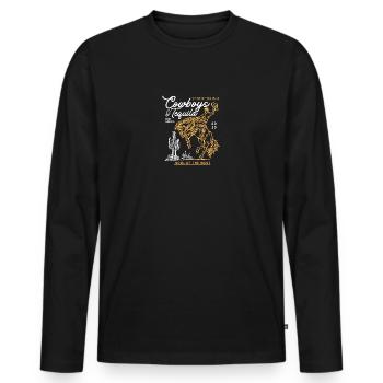 Cowboys And Tequila Outfit For Women Rodeo - Männer Premium Bio Langarmshirt - Schwarz - Vorne - Nico (187cm)