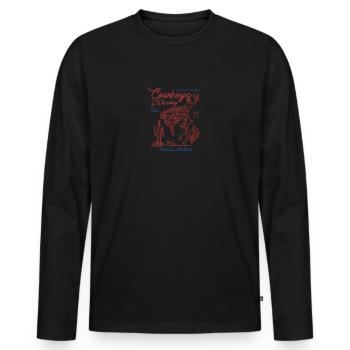 Country Cowboys And Tequila Rodeo Vintage Horse - Männer Premium Bio Langarmshirt - Schwarz - Vorne - Nico (187cm)