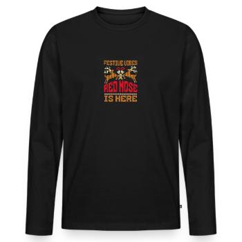 Christmas Santa's Here Jolly Elf Oh Oh Oh - Männer Premium Bio Langarmshirt - Schwarz - Vorne - Nico (187cm)