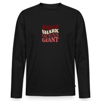 Whale Shark - Männer Premium Bio Langarmshirt - Schwarz - Vorne - Nico (187cm)