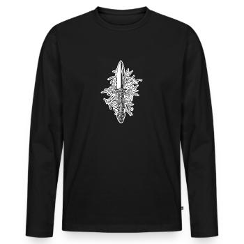 Knife Cutler Knife Lover - Men's Premium Organic Long Sleeve Shirt - black - Front - Nico (187cm)