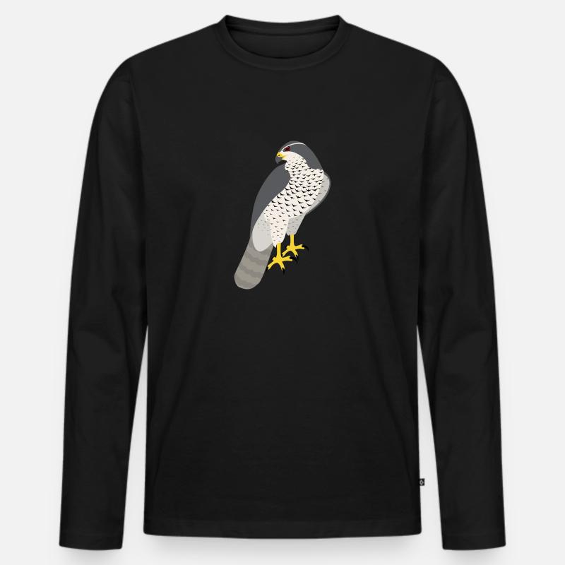Habicht Goshawk Accipiter Gentilis - Männer Premium Bio Langarmshirt - Schwarz