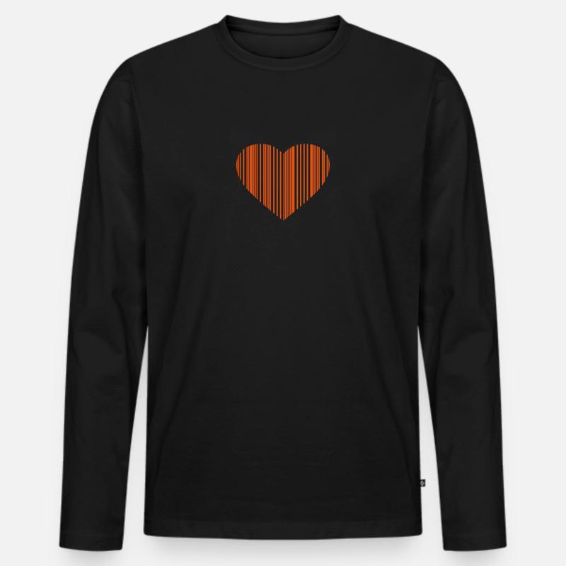 barcode love - Männer Premium Bio Langarmshirt - Schwarz
