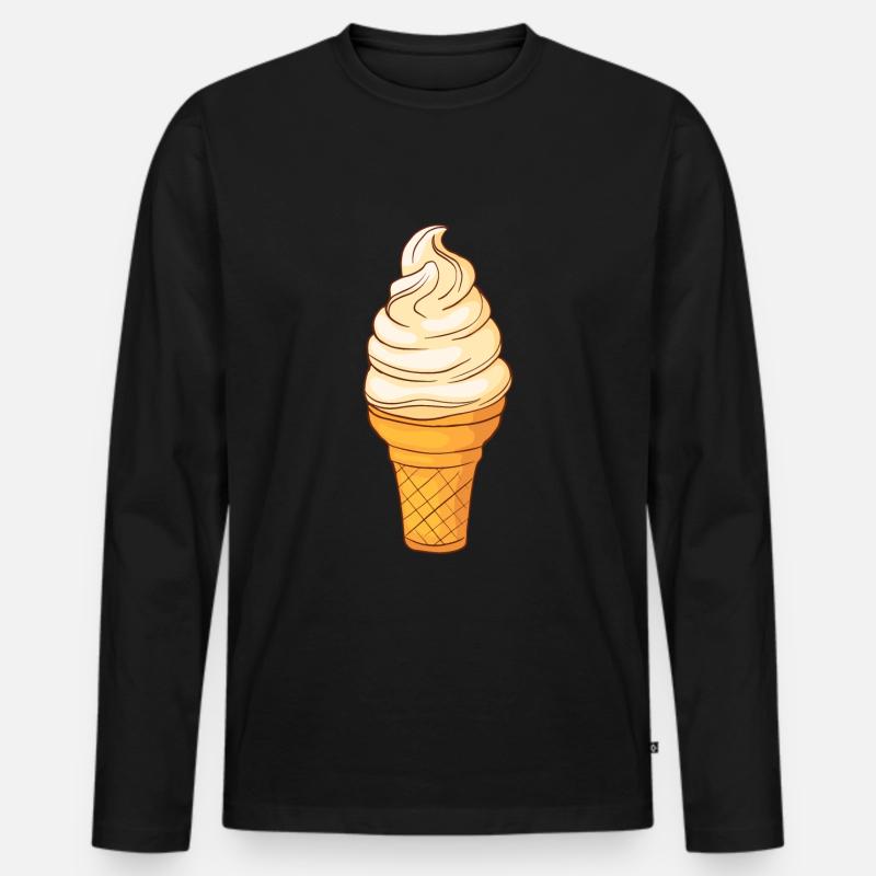 Softeis - Männer Premium Bio Langarmshirt - Schwarz
