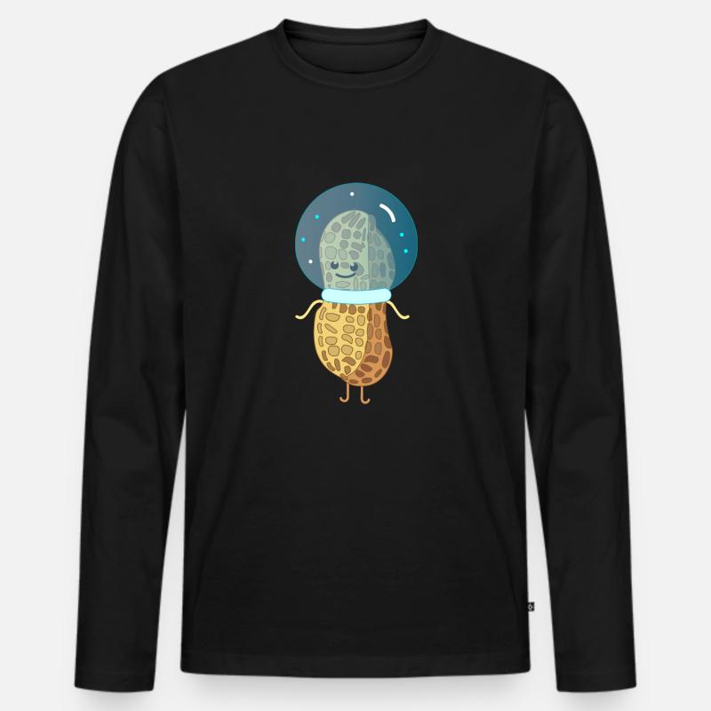 Erdnuss als Astronaut - Männer Premium Bio Langarmshirt - Schwarz