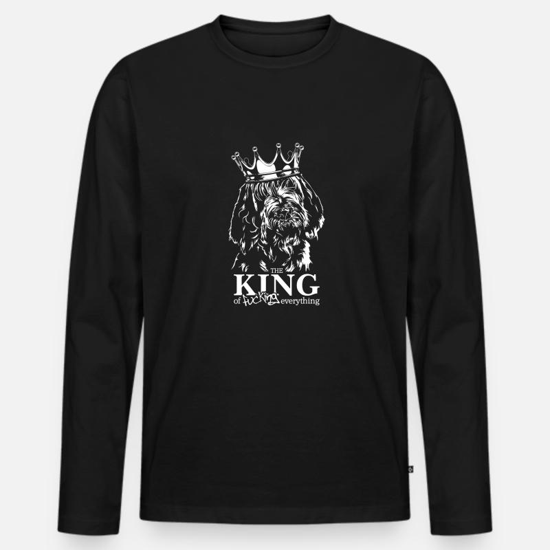 Spinone Italiano King Hundespruch Hunde Wilsigns - Männer Premium Bio Langarmshirt - Schwarz