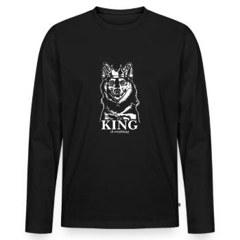 POMSKY Roi de tout Chiens Chiens Wilsigns - T-shirt manches longues Premium bio Homme - noir - Devant - Nico (187cm)