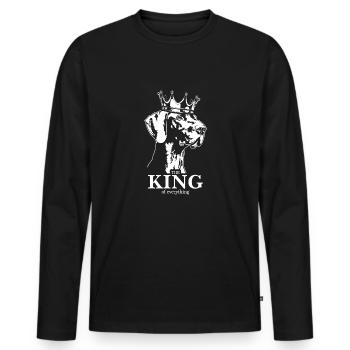 Braque allemand à poil court Roi de tout Chien Wilsigns - T-shirt manches longues Premium bio Homme - noir - Devant - Nico (187cm)