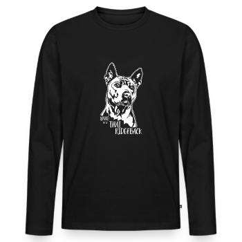 Loved by a Thai Ridgeback Hunde Hund Wilsigns - Männer Premium Bio Langarmshirt - Schwarz - Vorne - Nico (187cm)