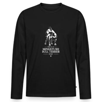 Miniature Bull Terrier Dad Bullterrier Wilsigns - Männer Premium Bio Langarmshirt - Schwarz - Vorne - Nico (187cm)