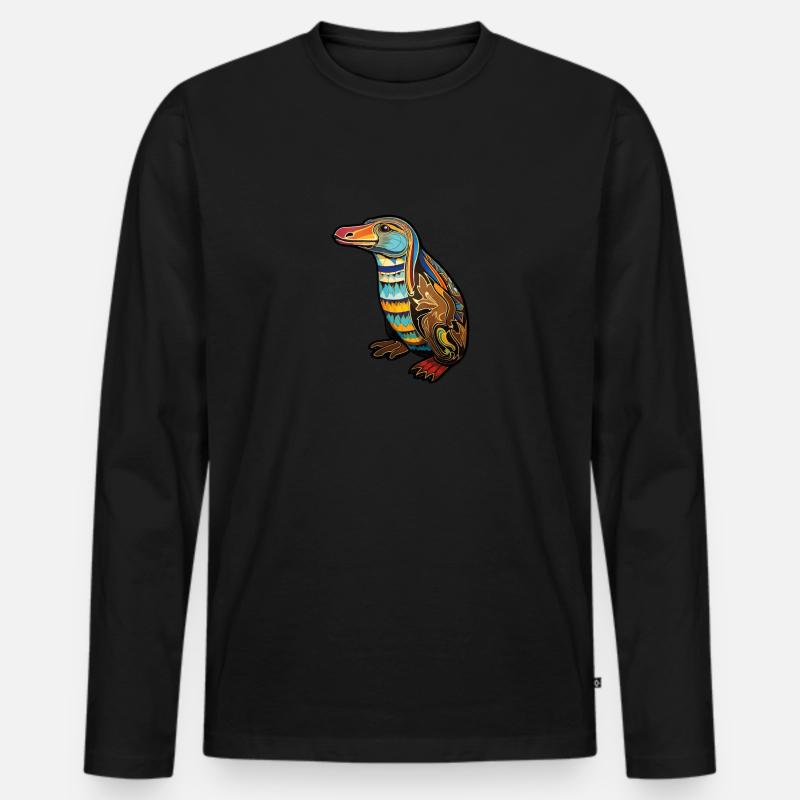 Australien - Schnabeltier - Männer Premium Bio Langarmshirt - Schwarz