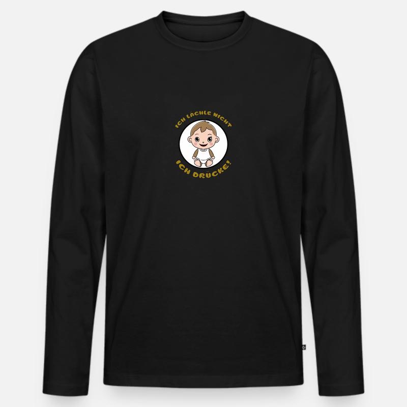 Ich drücke - Männer Premium Bio Langarmshirt - Schwarz