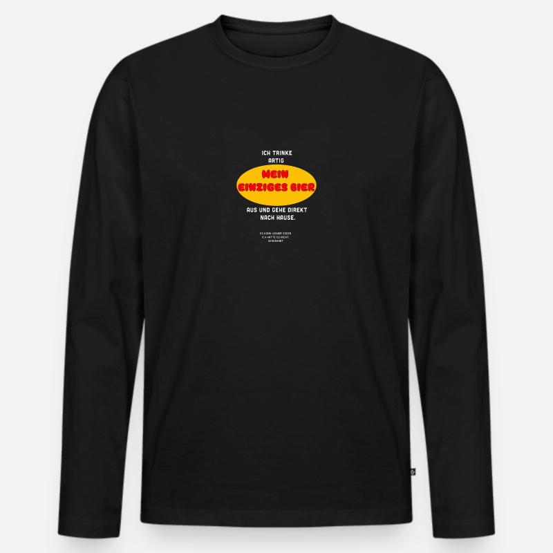 Bier - Männer Premium Bio Langarmshirt - Schwarz