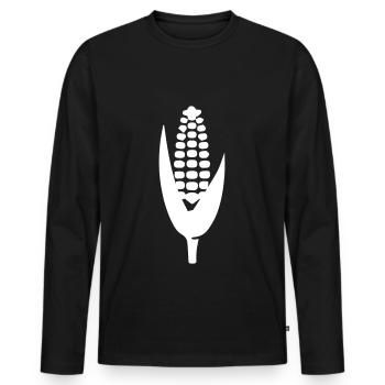 Corn symbol - Men's Premium Organic Long Sleeve Shirt - black - Front - Nico (187cm)