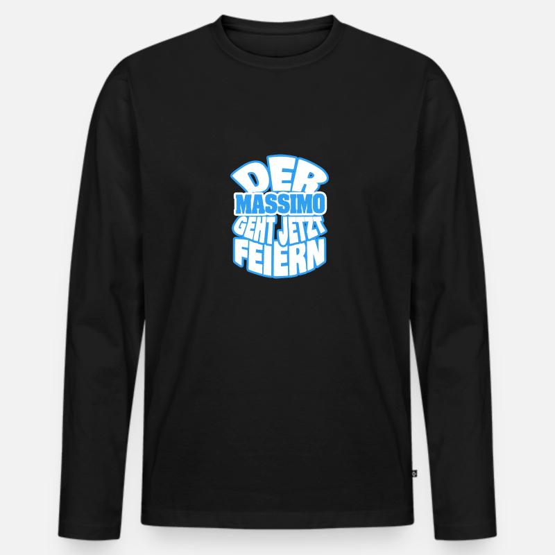Der für feiern geht massimo - Männer Premium Bio Langarmshirt - Schwarz