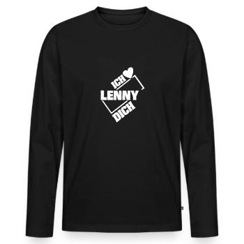 Couple Lenny - Männer Premium Bio Langarmshirt - Schwarz - Vorne - Nico (187cm)