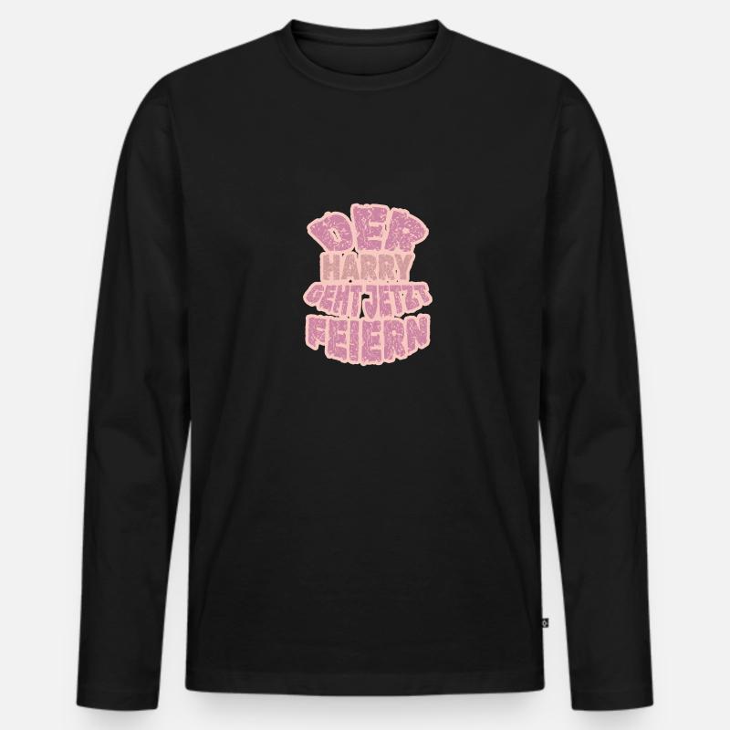 Harry als Harry - Männer Premium Bio Langarmshirt - Schwarz