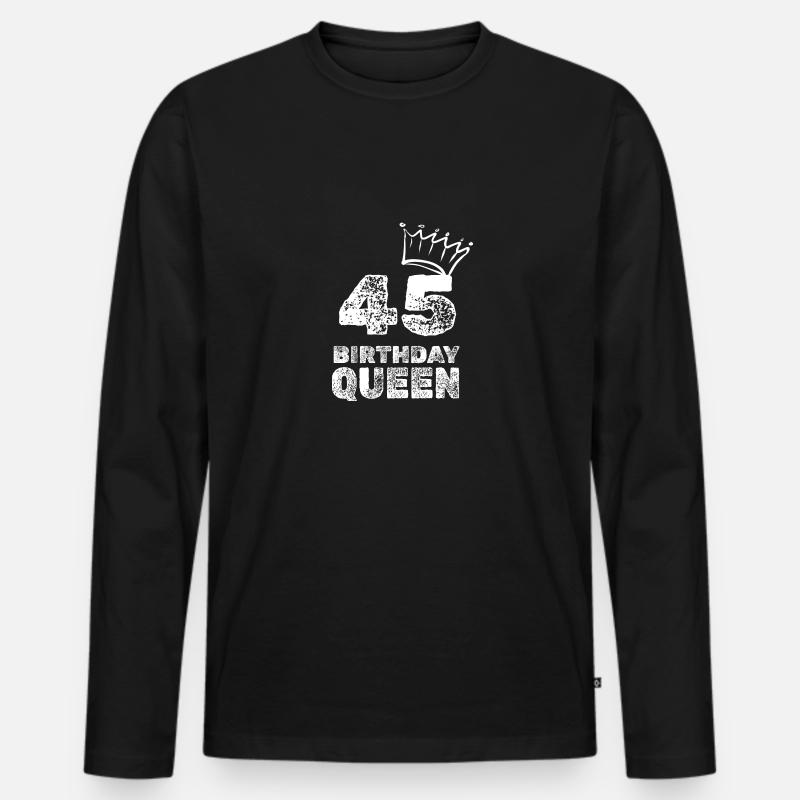 Alter 45 - Männer Premium Bio Langarmshirt - Schwarz