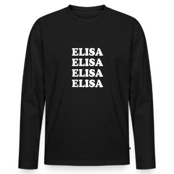 TEST ELISA - T-shirt manches longues Premium bio Homme - noir - Devant - Nico (187cm)