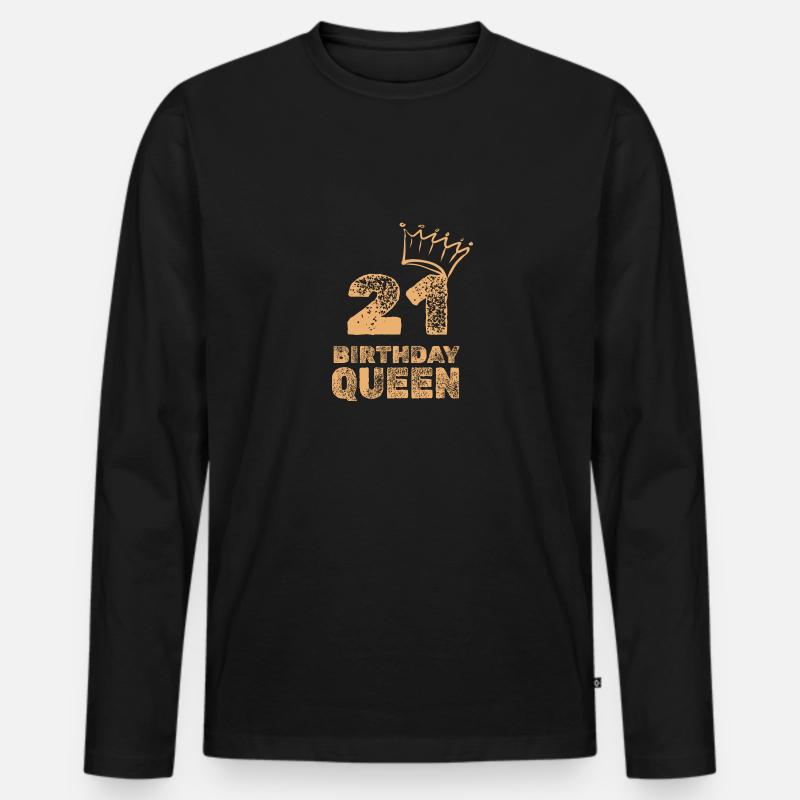 21 - Männer Premium Bio Langarmshirt - Schwarz