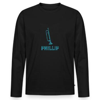 Blasmusik Phillip - Männer Premium Bio Langarmshirt - Schwarz - Vorne - Nico (187cm)
