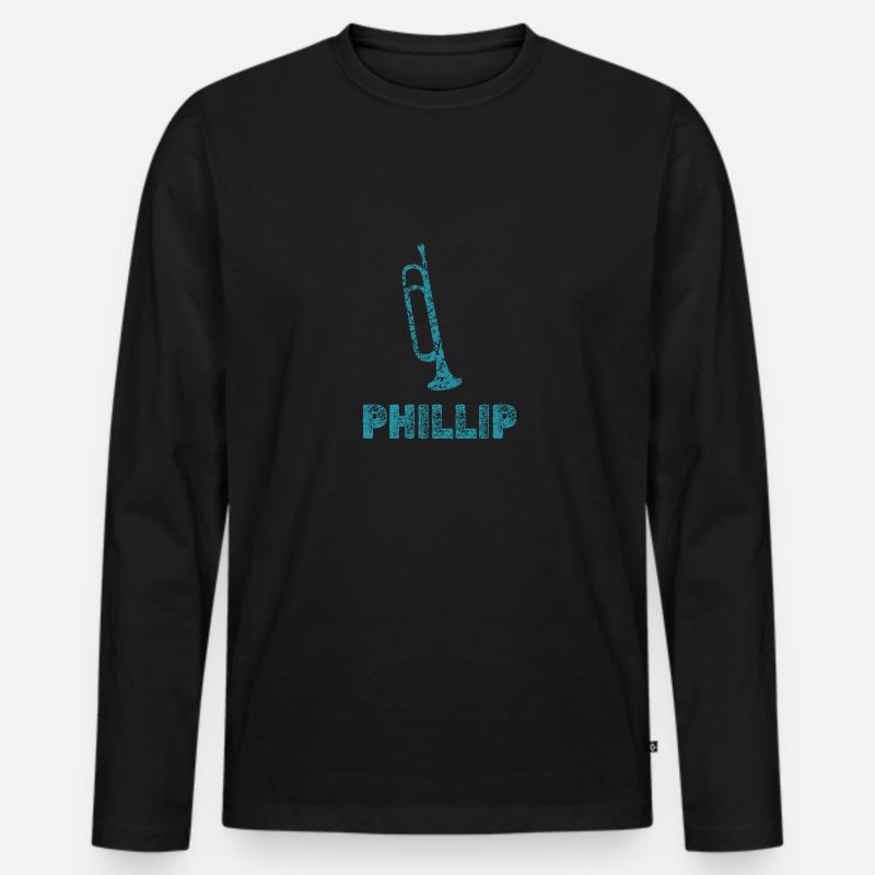 Blasmusik Phillip - Männer Premium Bio Langarmshirt - Schwarz