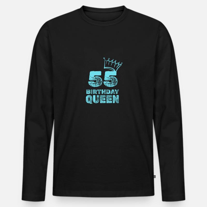 55 - Männer Premium Bio Langarmshirt - Schwarz
