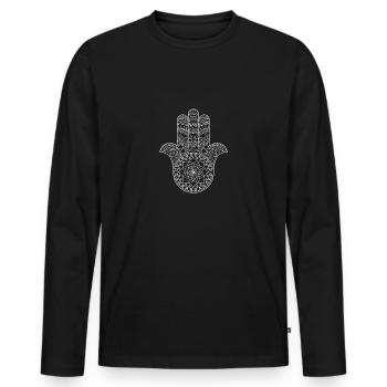 Hand of Fatima - Men's Premium Organic Long Sleeve Shirt - black - Front - Nico (187cm)