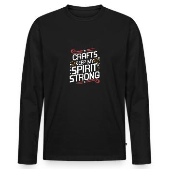 Crafts Keep My Spirit Strong Design for Beer - Men's Premium Organic Long Sleeve Shirt - black - Front - Nico (187cm)