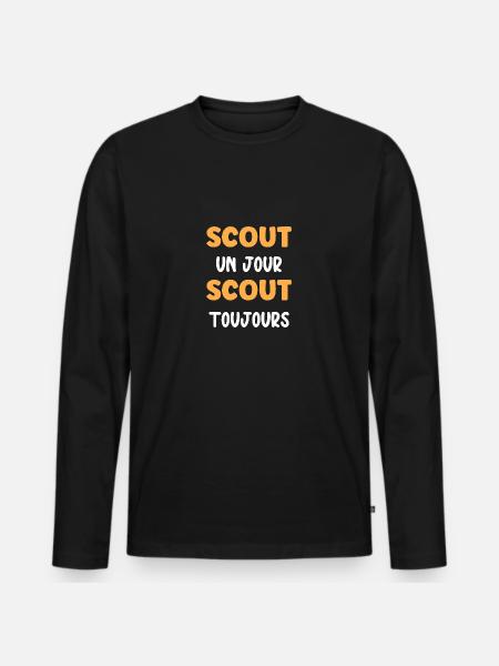 Super scout - T-shirt manches longues Premium bio Homme - noir