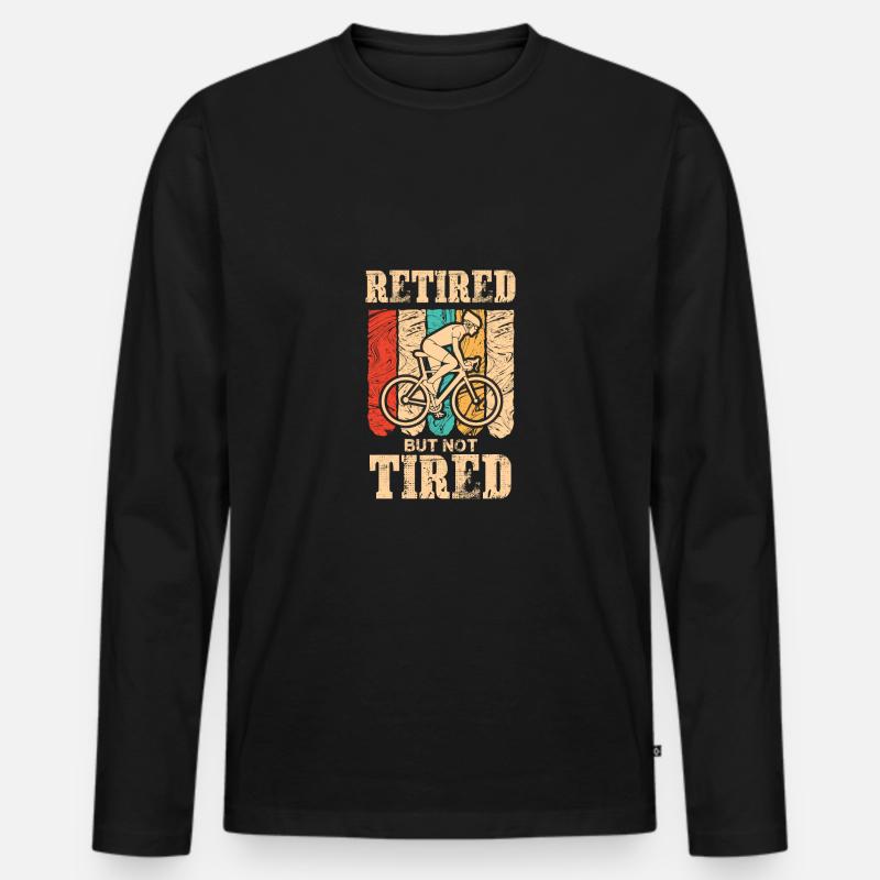 Pensioniert aber nicht müde. - Männer Premium Bio Langarmshirt - Schwarz