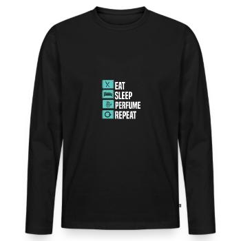 Parfüm Fragrance Perfüm Perfume Parfum Duft - T-shirt manches longues Premium bio Homme - noir - Devant - Nico (187cm)