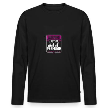 Parfüm Fragrance Perfüm Perfume Parfum Duft - T-shirt manches longues Premium bio Homme - noir - Devant - Nico (187cm)