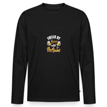Parfüm Fragrance Perfüm Perfume Parfum Duft - Männer Premium Bio Langarmshirt - Schwarz - Vorne - Nico (187cm)