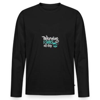 Snus rauchfrei Nichtraucher Nikotin Antiraucher - Männer Premium Bio Langarmshirt - Schwarz - Vorne - Nico (187cm)