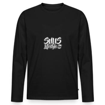 Snus rauchfrei Nichtraucher Nikotin Antiraucher - Männer Premium Bio Langarmshirt - Schwarz - Vorne - Nico (187cm)