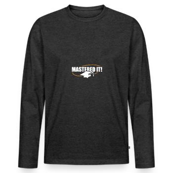Master 2024 Masterabschluss Sponsion Promotion - Männer Premium Bio Langarmshirt - Anthrazit meliert - Vorne - Nico (187cm)