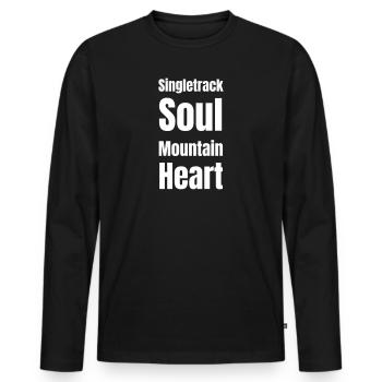 Singletrack soul mountain heart - Men's Premium Organic Long Sleeve Shirt - black - Front - Nico (187cm)