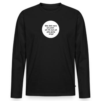 Should it be like that,,,(White circle) - Men's Premium Organic Long Sleeve Shirt - black - Front - Nico (187cm)