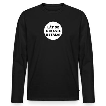 Que les plus riches paient ! (Cercle blanc) - T-shirt manches longues Premium bio Homme - noir - Devant - Nico (187cm)
