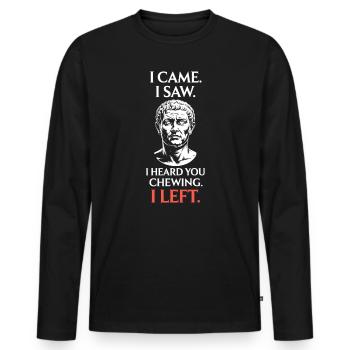 Kaugeräusche Chewing Essgeräusche Schmatzen Kauen - Männer Premium Bio Langarmshirt - Schwarz - Vorne - Nico (187cm)