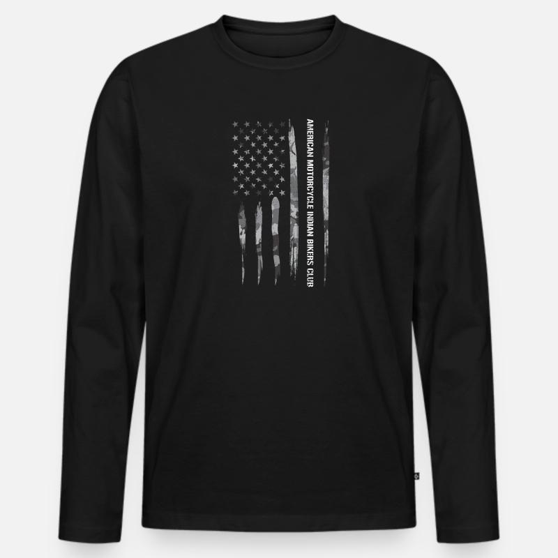 American Motorcycle Indian Biker... - Männer Premium Bio Langarmshirt - Schwarz