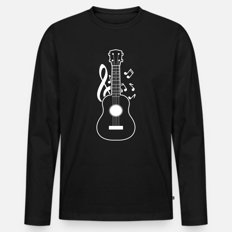 Ukulele - Männer Premium Bio Langarmshirt - Schwarz