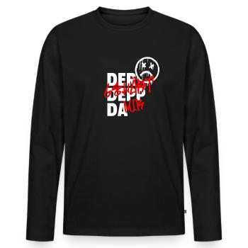 DER DEPP DA GEHÖRT MIR Spruch - Männer Premium Bio Langarmshirt - Schwarz - Vorne - Nico (187cm)
